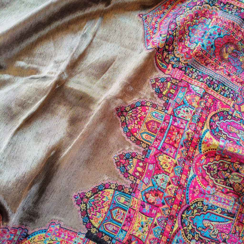 Moonlight Shawl with Golden Zari