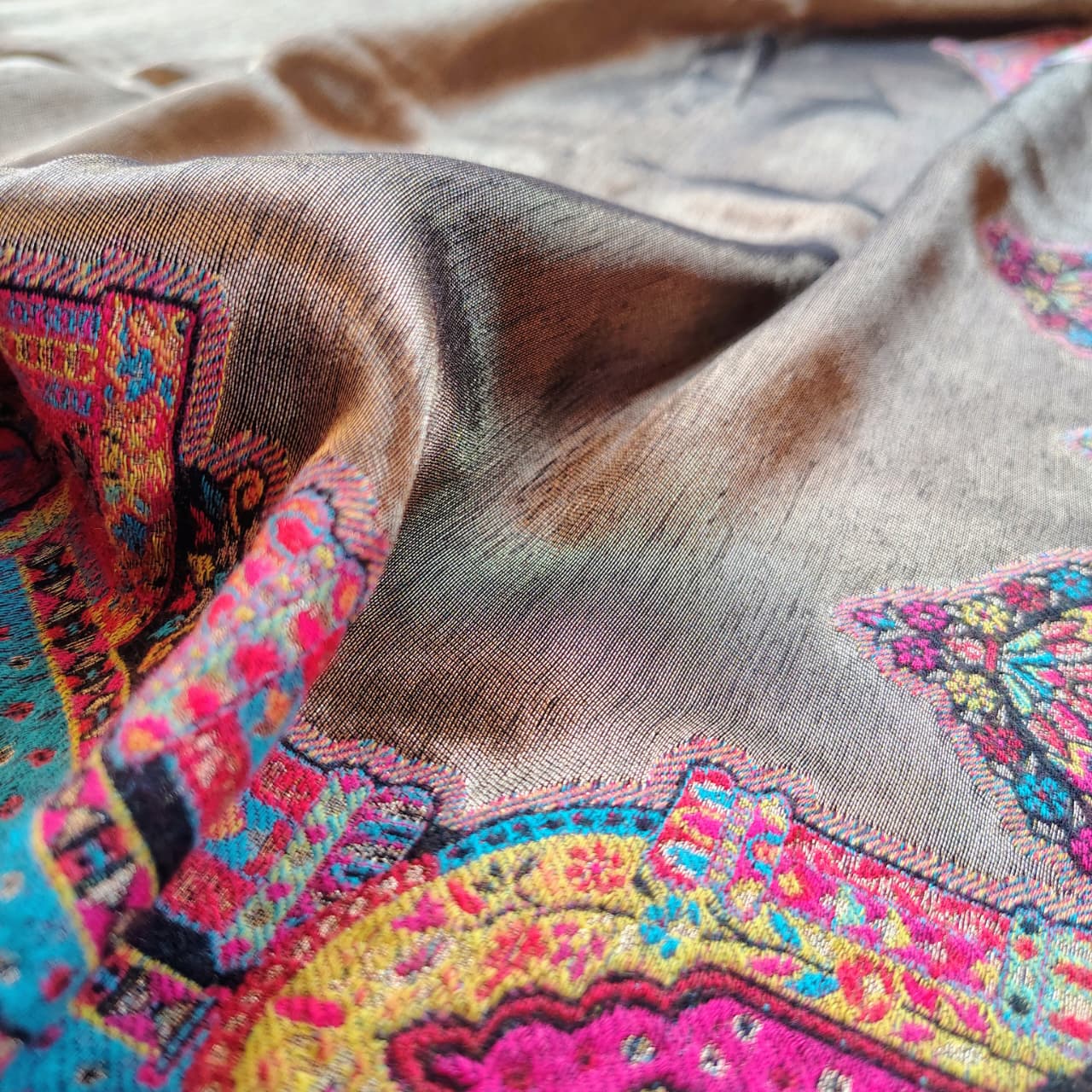 Moonlight Shawl with Golden Zari