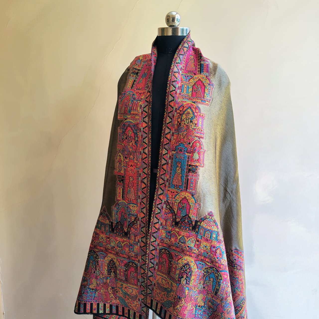 Moonlight Shawl with Golden Zari